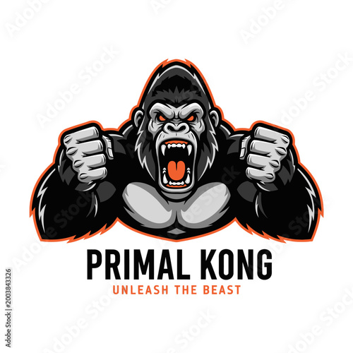 Primal Kong Gorilla Illustration.