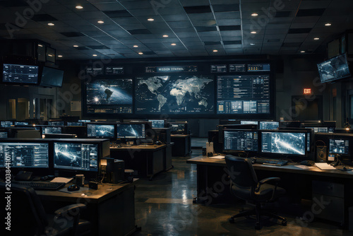 Modern High-Tech Mission Control Center