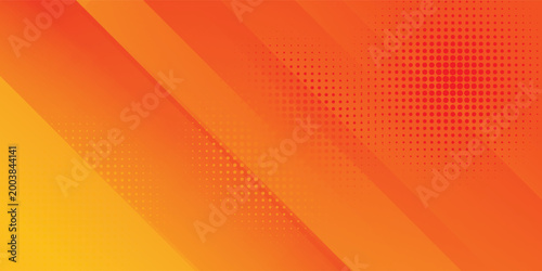 Abstract Orange Diagonal Geometric Background With Vibrant Gradient and Halftone Pattern for Design