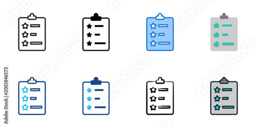 Performance review icons set multiple style collection. Editable stroke 

