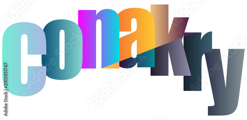 фотографія Colorful Gradient Typography conakry Text Design With Modern Lettering Style