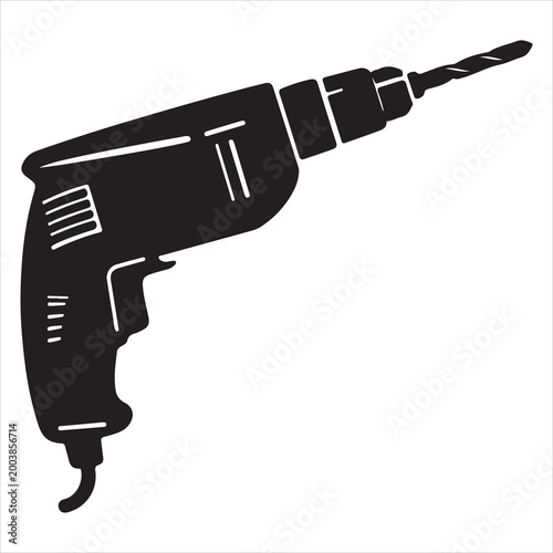 Power drill with hexagonal drill chuck attachment
