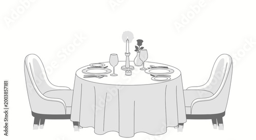 Dining Table with Two Chairs.