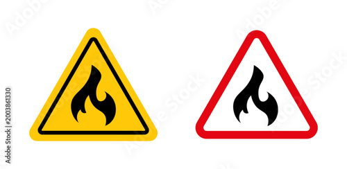 Free Download Fire warning signs vector graphics collection on white background - GFXLoad