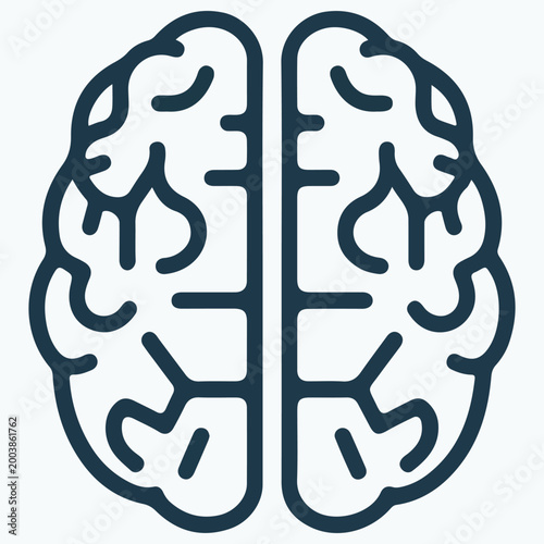 Human brain vector icon illustration for intelligence, psychology, and artificial intelligence concepts.