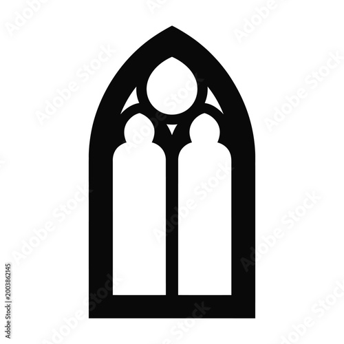 Gothic window arch shape in black silhouette high quality professional detailed modern elegant stylish