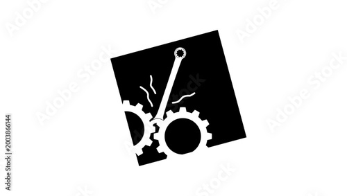 Sabotage logo, black isolated vector silhouette