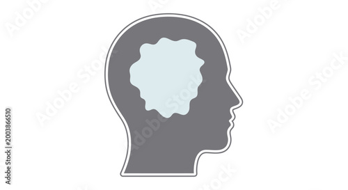 Mental Complexity Concept with Abstract Irregular Shape Inside Human Head Silhouette