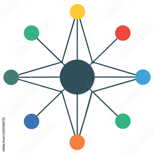 Neural network nodes vector illustration for artificial intelligence, machine learning and data connection concept.