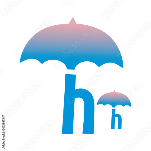 Alphabet Letters Under Colorful Umbrella Designs