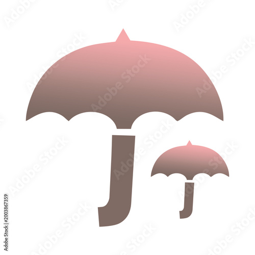 Alphabet Letters Under Colorful Umbrella Designs