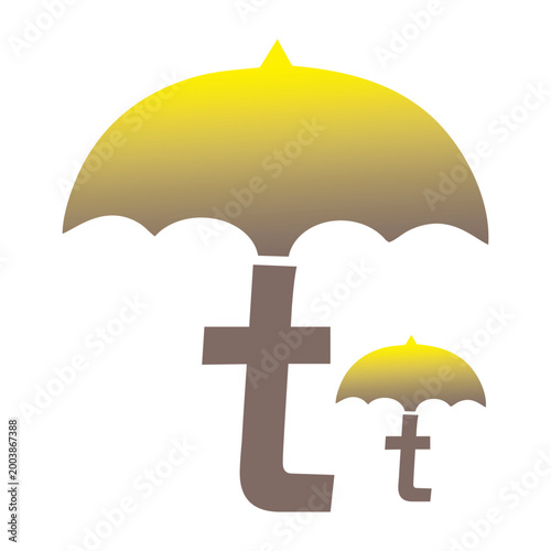 Alphabet Letters Under Colorful Umbrella Designs