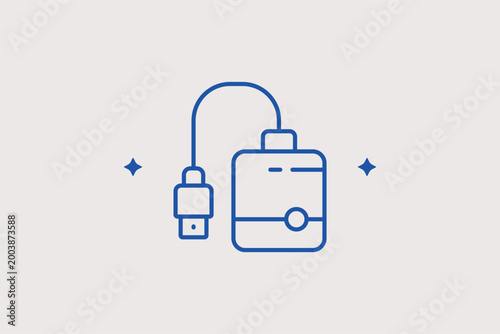 External hard drive line icon for data backup and portable storage solutions. Reliable vector illustration for IT support portals and digital file management service websites.