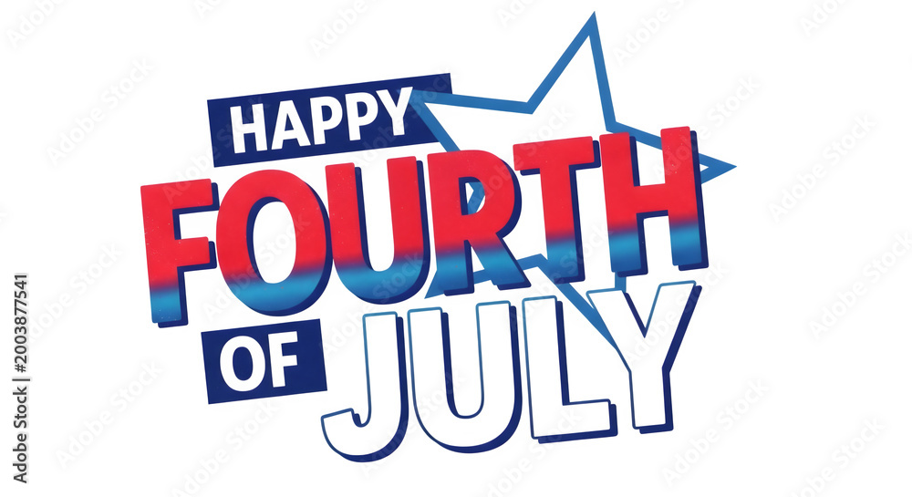 Fototapeta premium Happy 4th of july celebrating american independence day with festive graphics