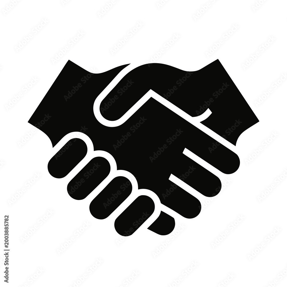 Obraz premium Black handshake icon