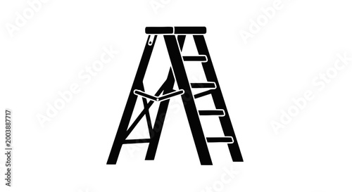 Vector illustration of stepladder icon, simple style on a transparent background