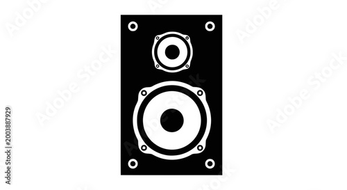Vector illustration of vector icon of a twoway loudspeaker system on a transparent background