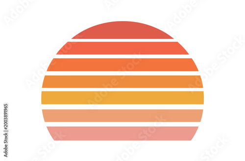 retro sunset stripe silhouette design