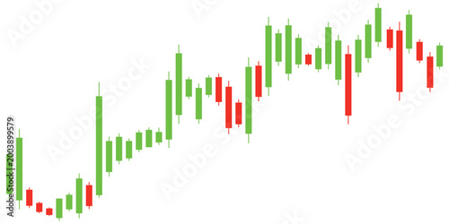 Crypto Candlestick Chart Vector Green and Red Trading Graph Forex Stock Market Trend Analysis Illustration 
Isolated on Transparent Background