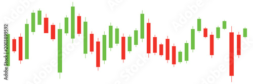 Crypto Candlestick Chart Vector Green and Red Trading Graph Forex Stock Market Trend Analysis Illustration 
Isolated on Transparent Background