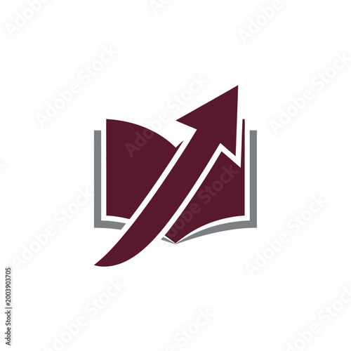 Maroon Arrow Pointing Upward Symbol.