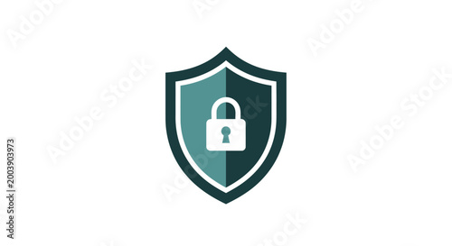 Shield with padlock icon symbol.
