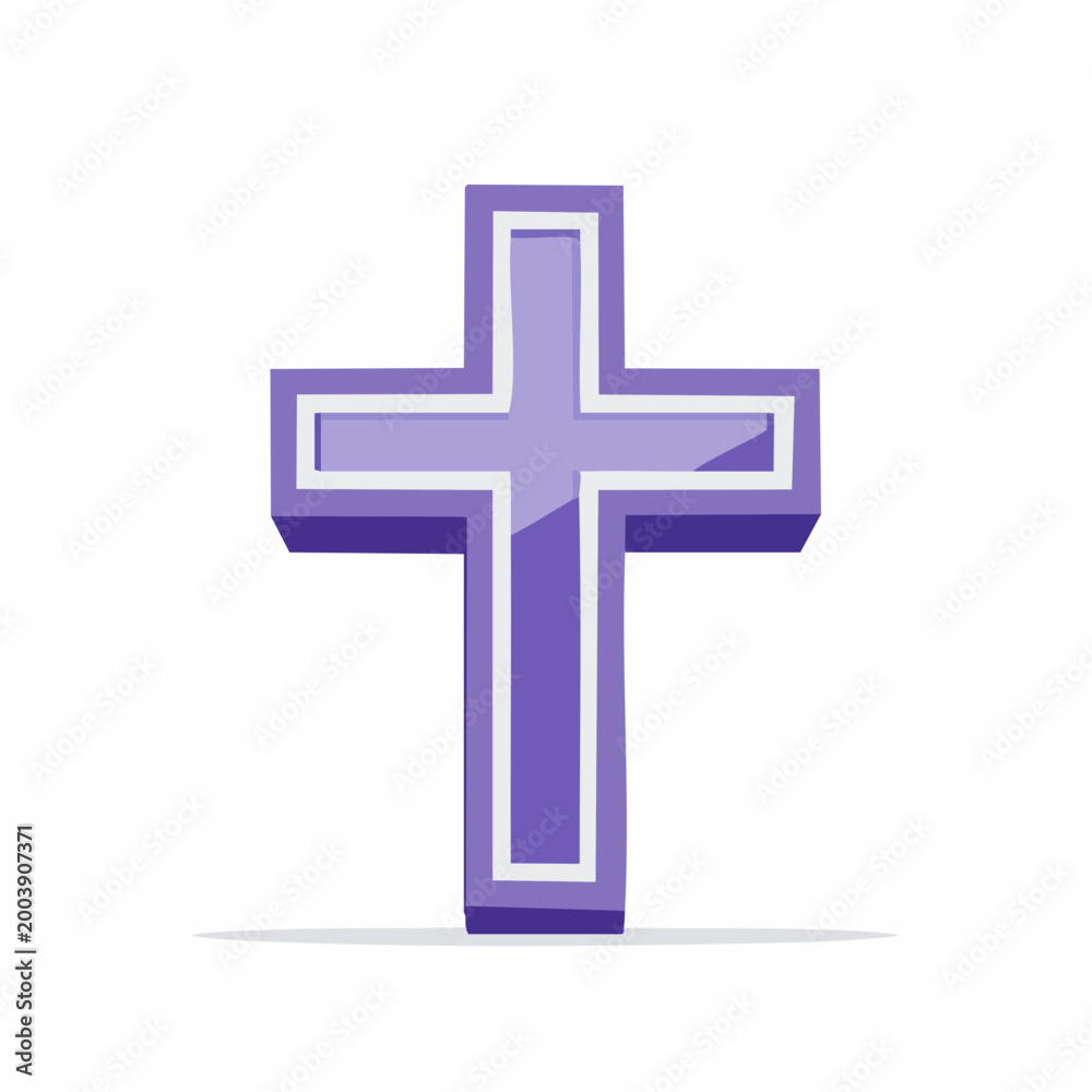 Fototapeta premium Purple Christian Cross Icon