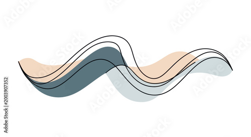 Tableau sur toile Abstract wavy line art design