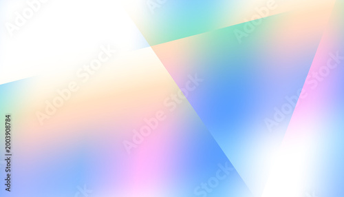 Foto Crystal glass prism with holographic reflections and rainbow flare effect
