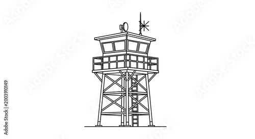 Obraz na plátně Detailed illustration of a watchtower.
