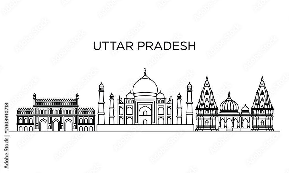 Obraz premium Monuments of Uttar Pradesh showcase iconic architecture and design