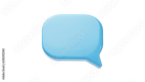 Light blue plastic speech bubble icon with raised rim