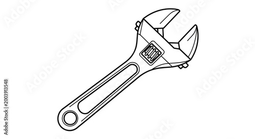 Fotografia Adjustable Wrench Tool for Tightening Bolts.