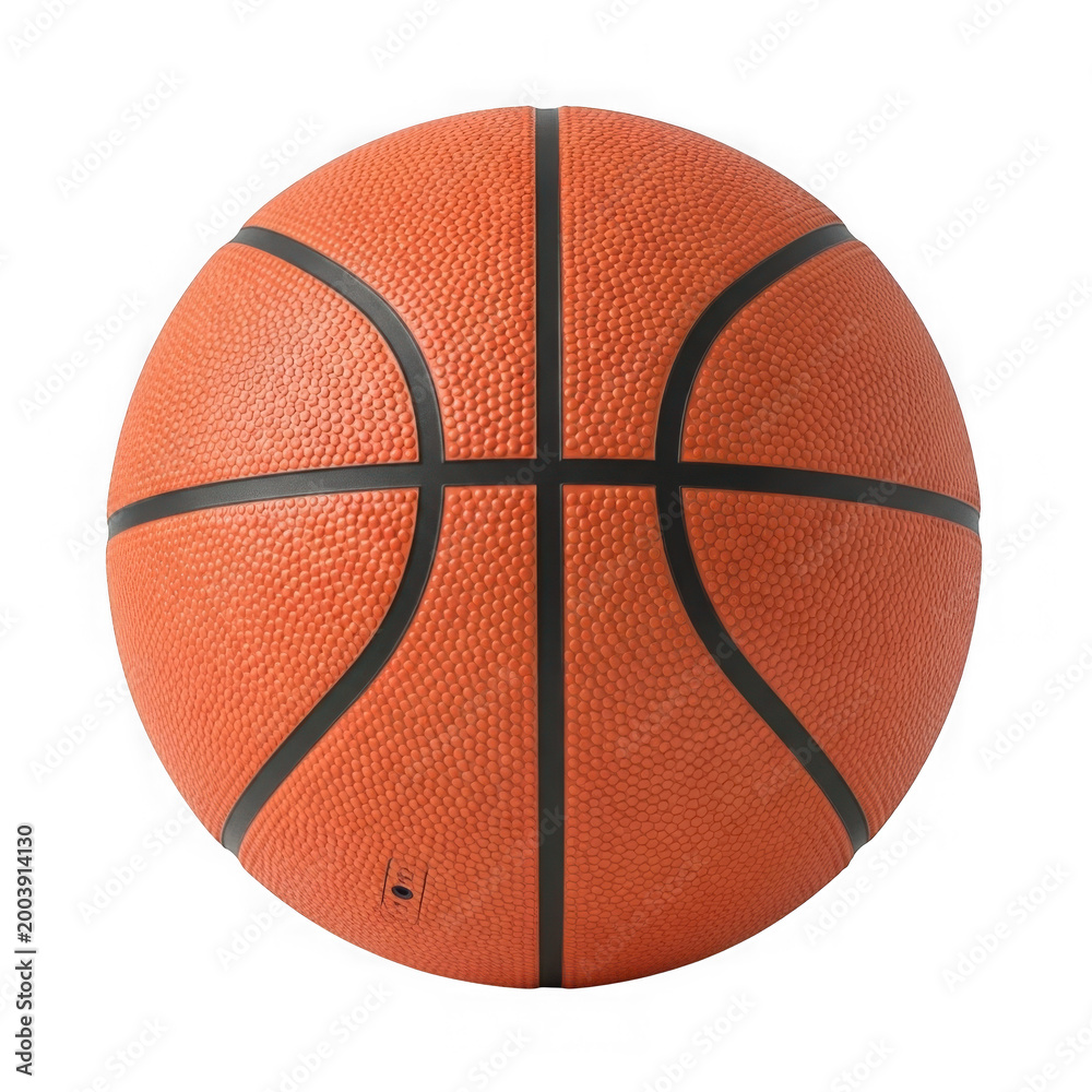 Fototapeta premium Orange basketball with black lines isolated on transparent background