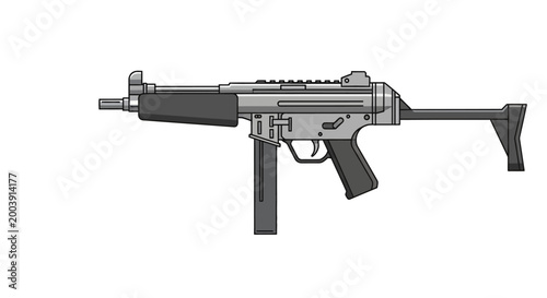 Bild auf Leinwand Automatic Rifle Gun Weapon Illustration.