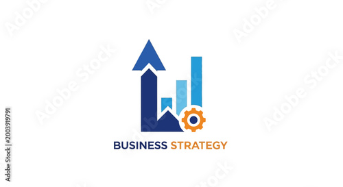 Business strategy graph logo design.