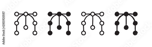 Four variations of the 'double equals' symbol in black and white