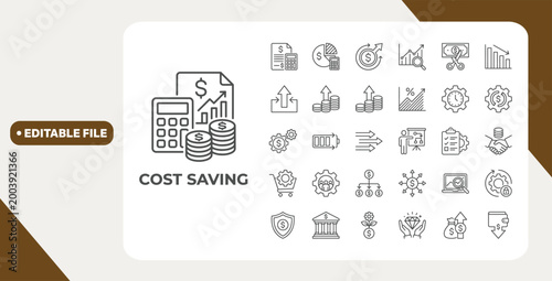 Tableau sur toile Cost Saving icon set
