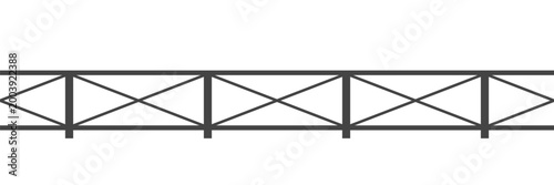 Cross Rail Fence. Garden fence seamless pattern. Vector background 