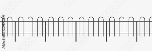 Garden Border Yard Fencing Seamless Pattern. Dog Fence Outdoor Barrier. Vector background