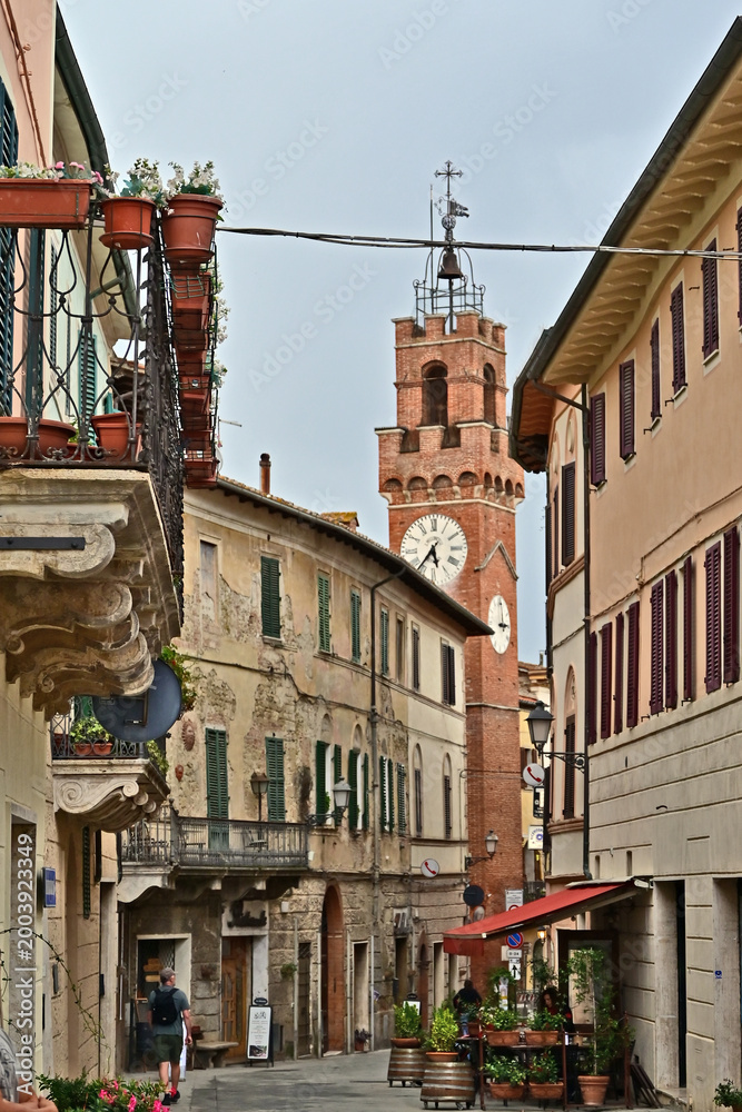 Fototapeta premium Asciano, antico borgo medievale, Siena, Val d'Orcia, Toscana