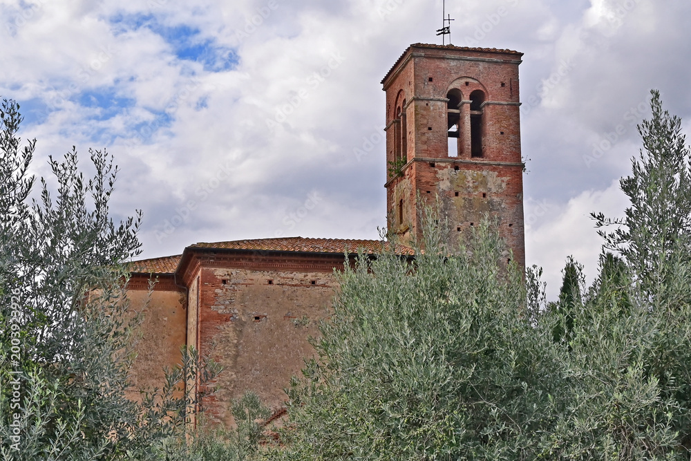 Fototapeta premium Camprena, Monastero di Sant'Anna in Camprena, Siena, Val d'Orcia, Toscana