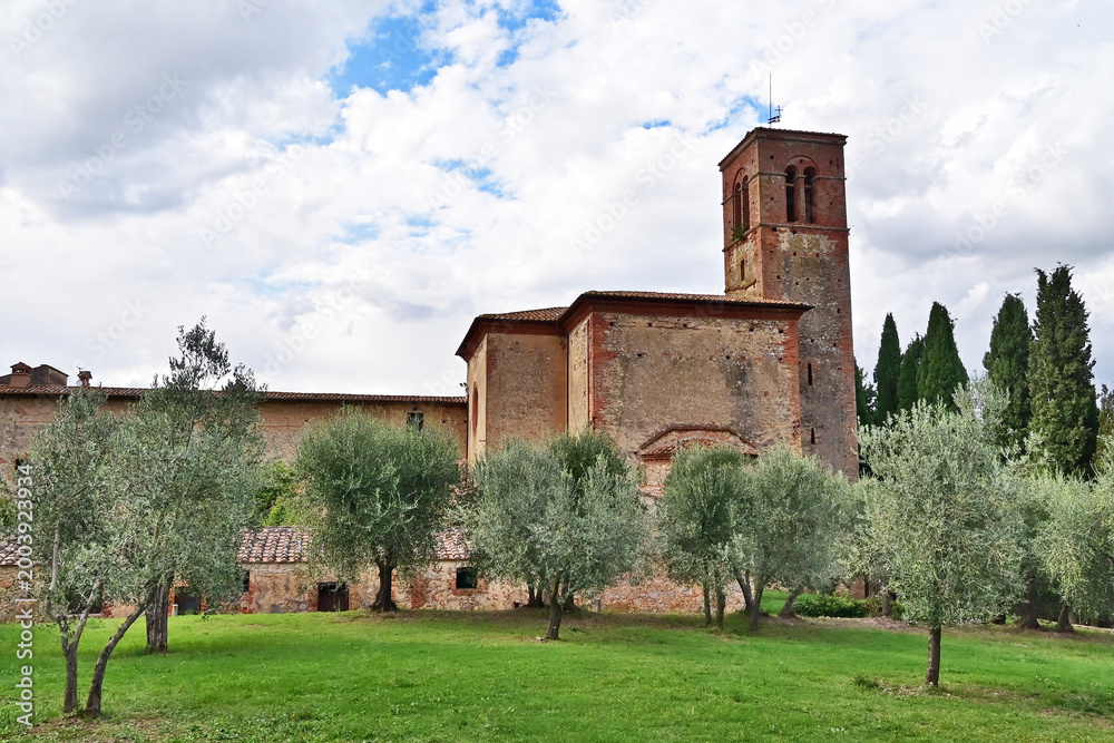 Fototapeta premium Camprena, Monastero di Sant'Anna in Camprena, Siena, Val d'Orcia, Toscana