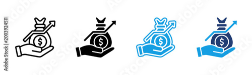 Fotografia Revenue icon multiple style collection