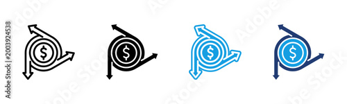 Bild auf Leinwand Cash Flow icon multiple style collection