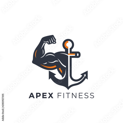 Muscular Arm Flexing with Anchor.