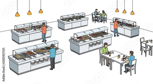 People working in food service industry.