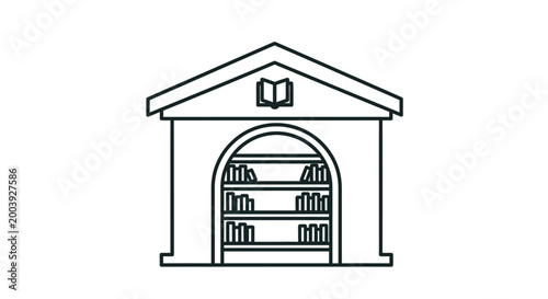 Simple line drawing of a garage.