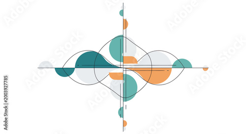 Konstfotografi Abstract geometric design with colorful shapes