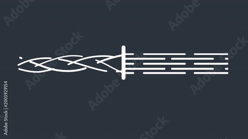 Animated Data Scrubbing and Processing Line Graphic. Chaotic to Organized Data Flow on Alpha Channel.